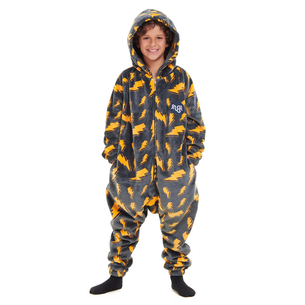 Snuggs Kids Blanket Onesie Dark Grey Bolt - Image 4
