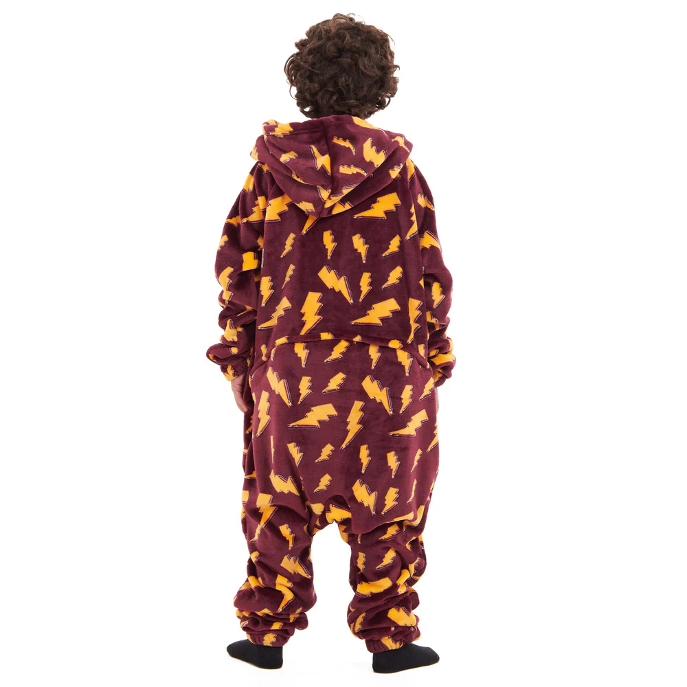 Snuggs Kids Blanket Onesie Dark Red Bolt - Image 3