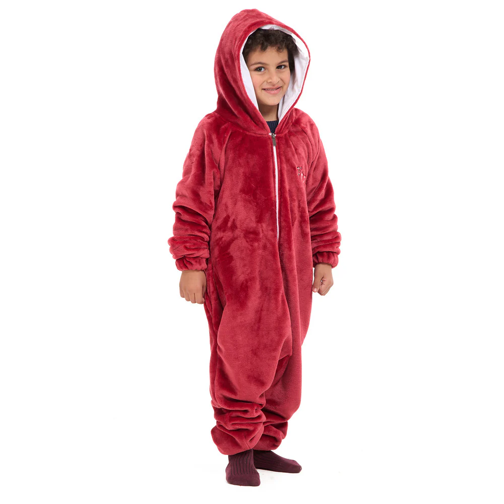 Snuggs Kids Blanket Onesie Dark Red هلال رمضان - Image 2