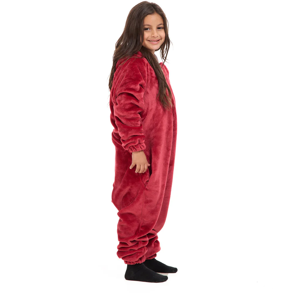 Snuggs Kids Blanket Onesie Dark Red هلال رمضان - Image 4