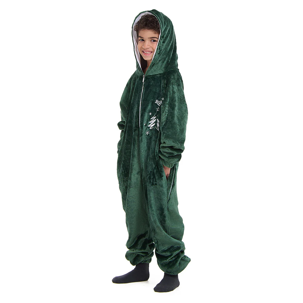 Snuggs Kids Blanket Onesie Christmas Green - Image 3