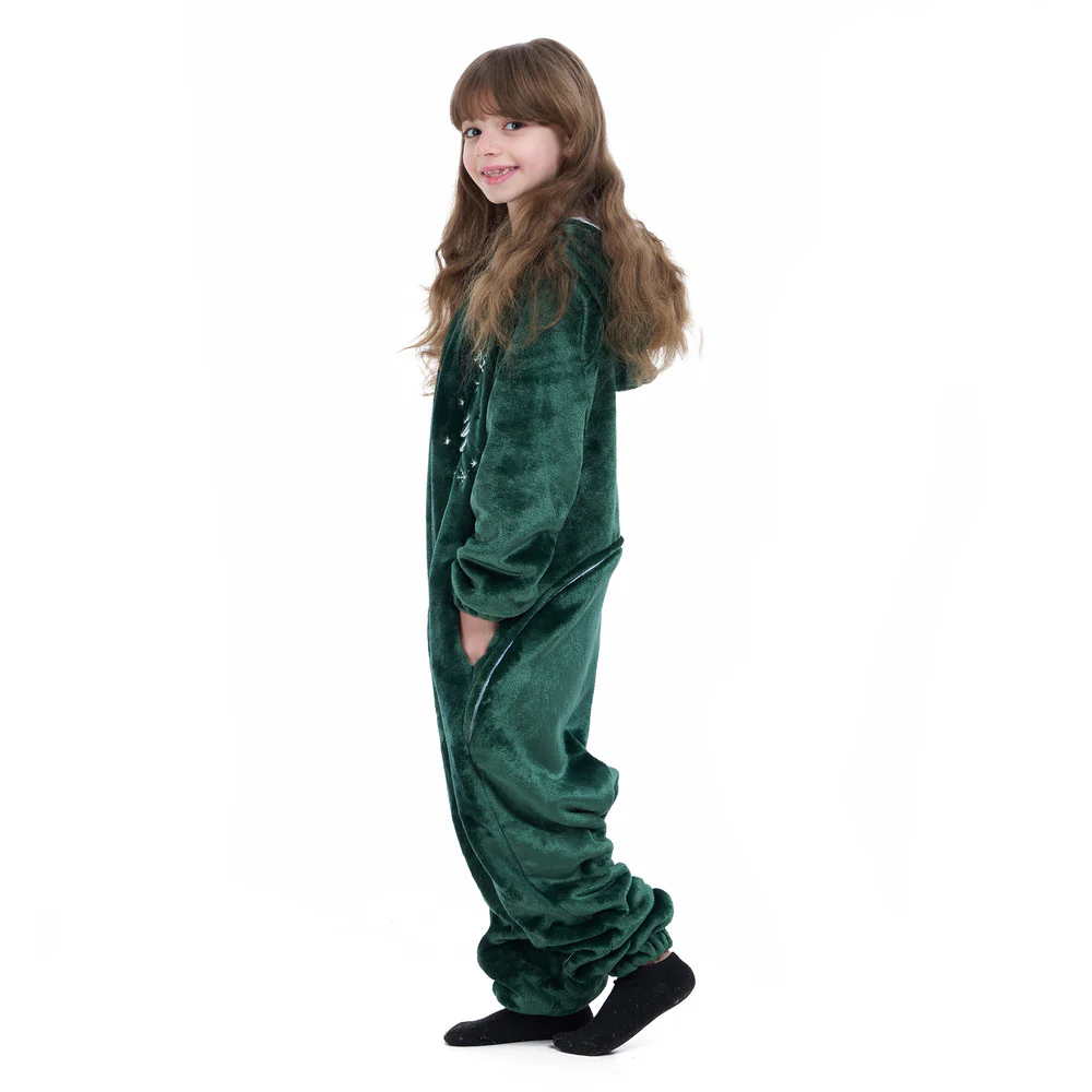 Snuggs Kids Blanket Onesie Christmas Green - Image 4