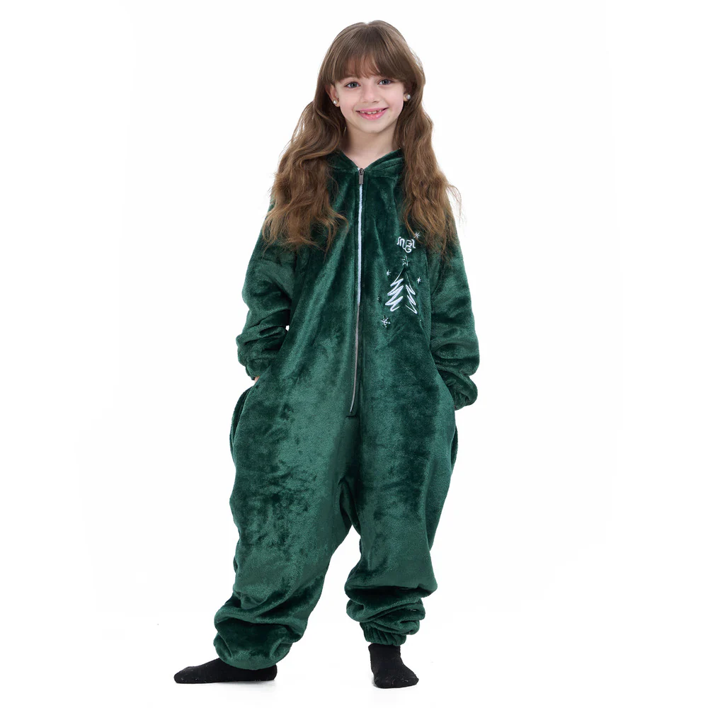 Snuggs Kids Blanket Onesie Christmas Green - Image 6
