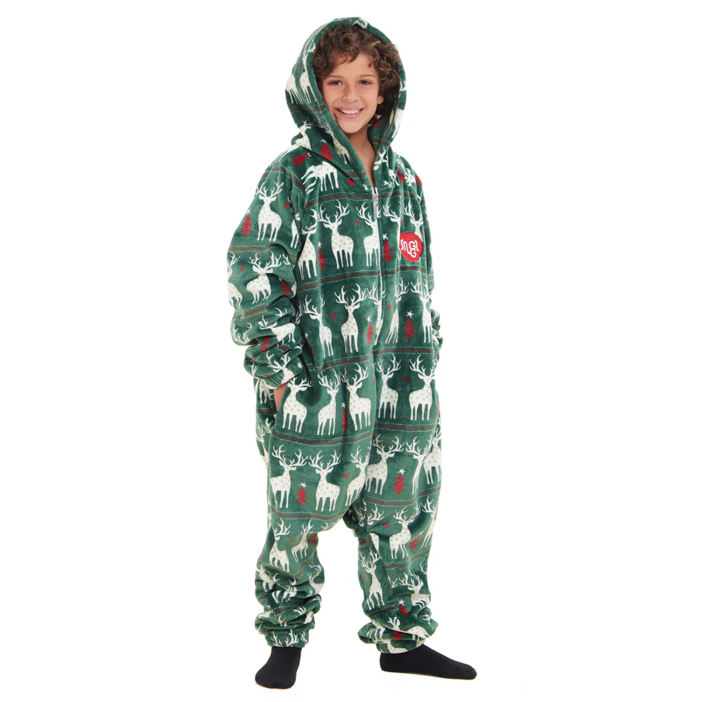 Snuggs Kids Blanket Onesie Green christmas - Image 3