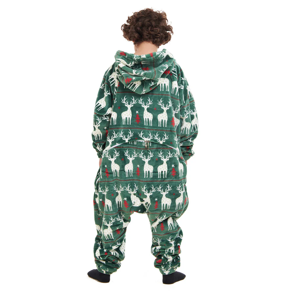 Snuggs Kids Blanket Onesie Green christmas - Image 4