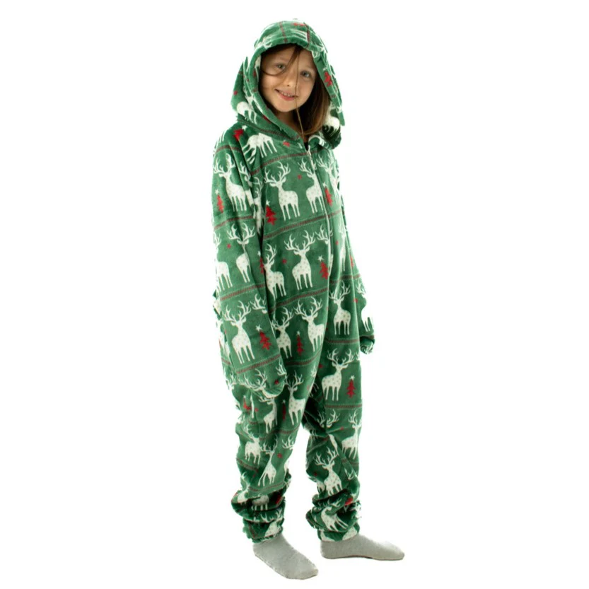 Snuggs Kids Blanket Onesie Green christmas - Image 6