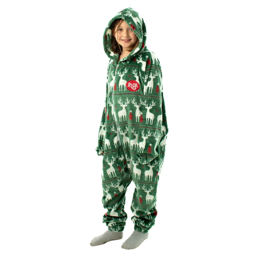 Snuggs Kids Blanket Onesie Green christmas - Image 7