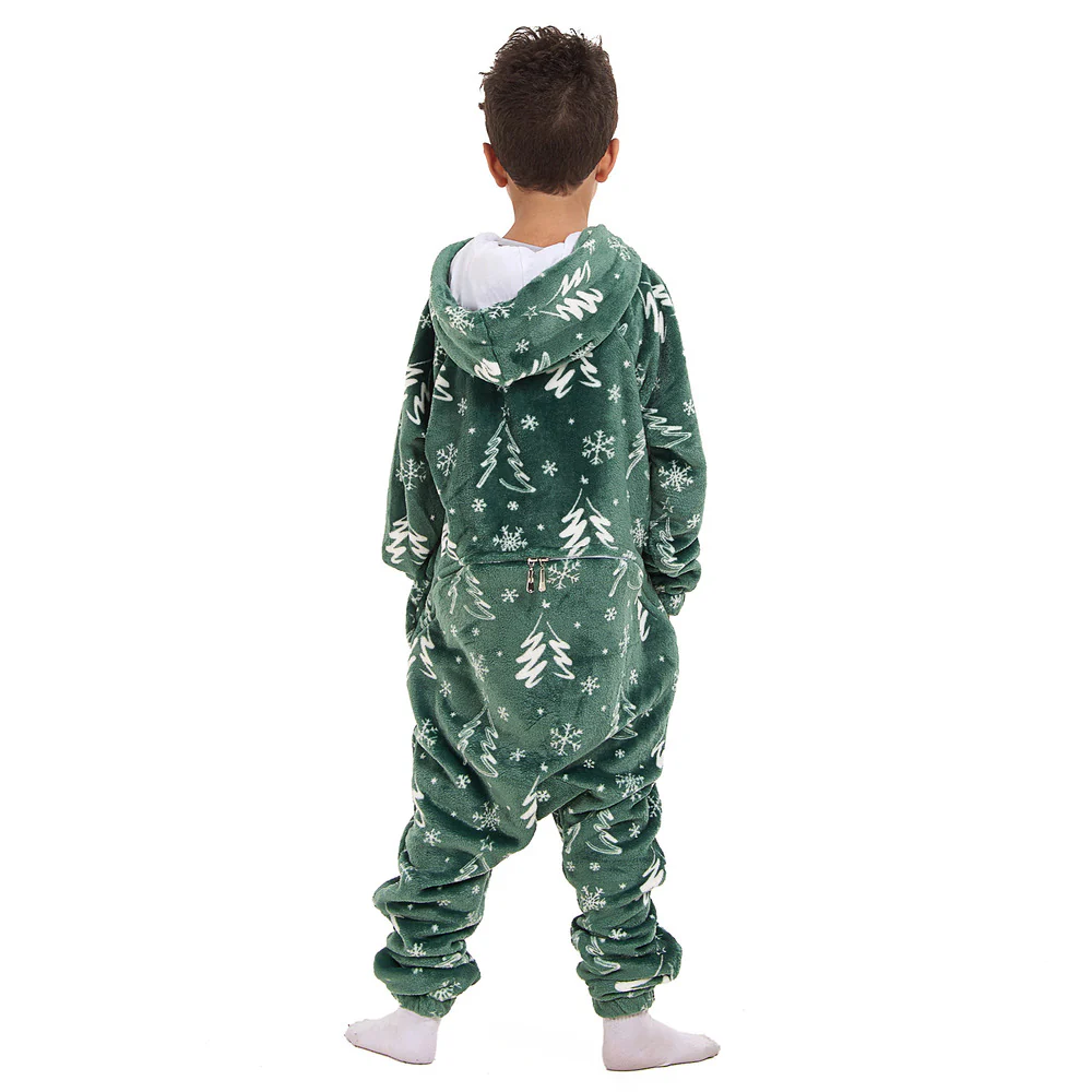 Snuggs Kids Blanket Onesie Green Christmas Tree - Image 3