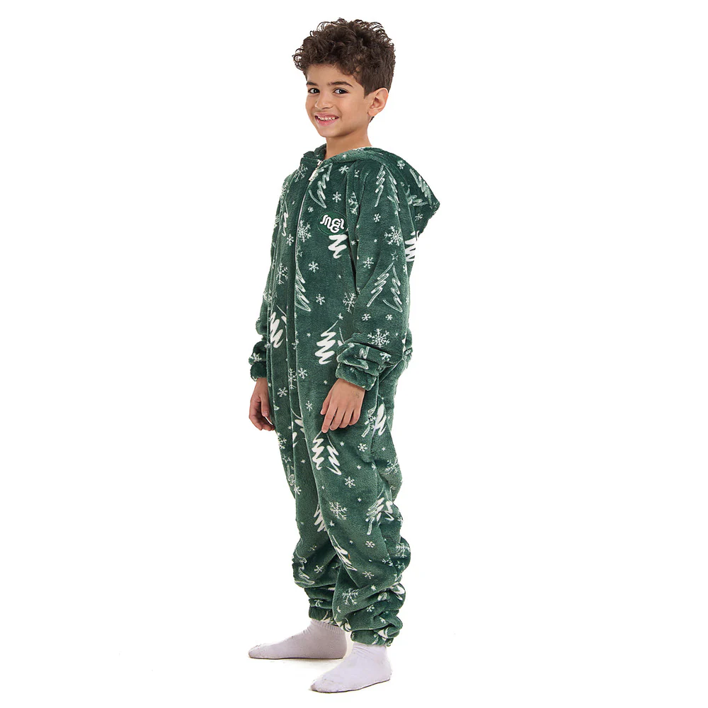 Snuggs Kids Blanket Onesie Green Christmas Tree - Image 4