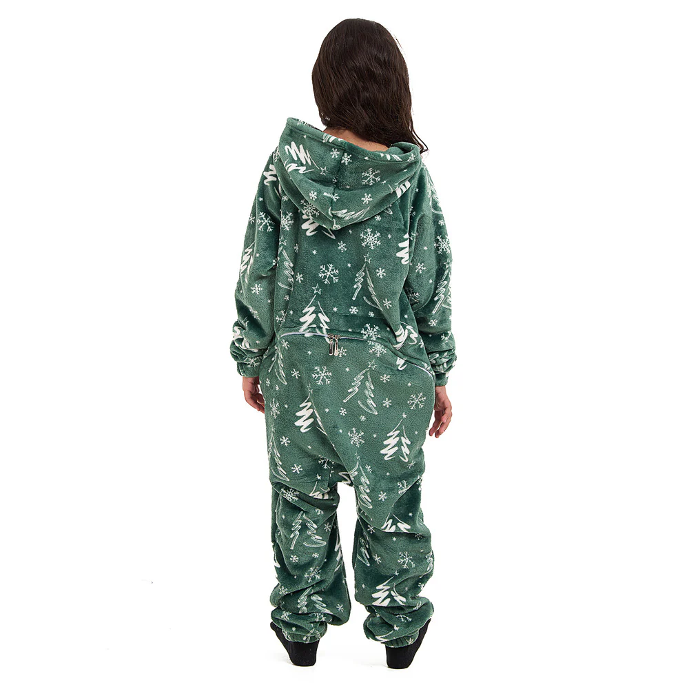 Snuggs Kids Blanket Onesie Green Christmas Tree - Image 6