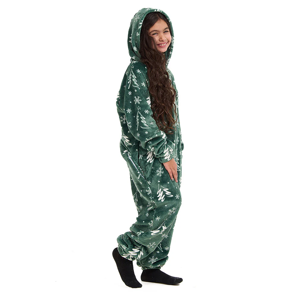 Snuggs Kids Blanket Onesie Green Christmas Tree - Image 7