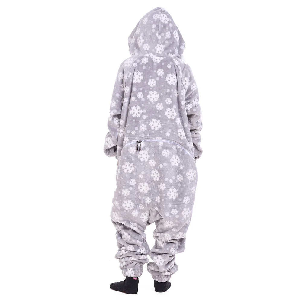 Snuggs Kids Blanket Onesie Grey Snowflakes - Image 3