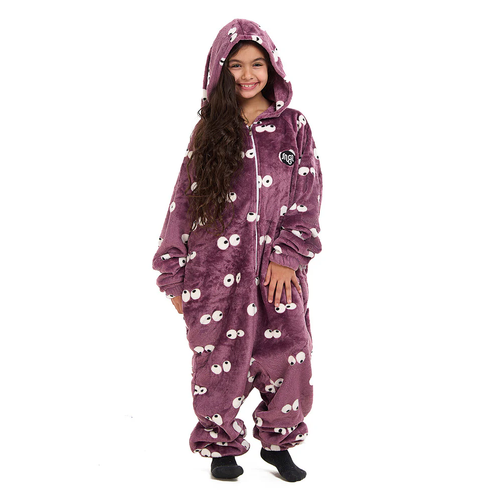 Snuggs Kids Blanket Onesie Mauve Eyes - Image 3