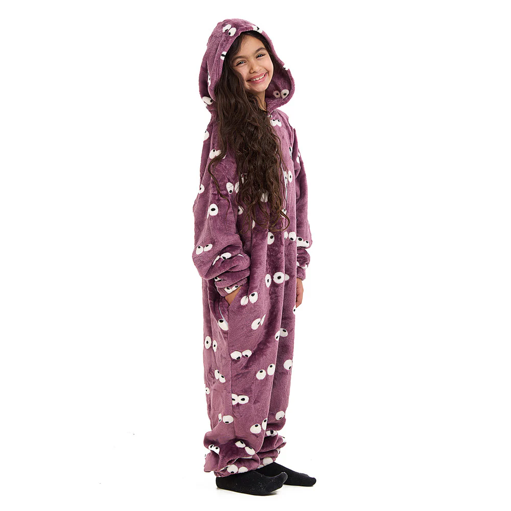 Snuggs Kids Blanket Onesie Mauve Eyes - Image 4