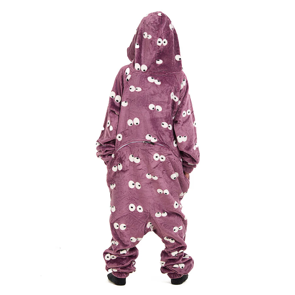 Snuggs Kids Blanket Onesie Mauve Eyes - Image 5