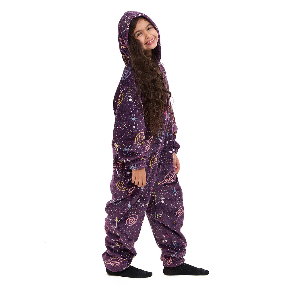 Snuggs Kids Blanket Onesie Mauve space - Image 2