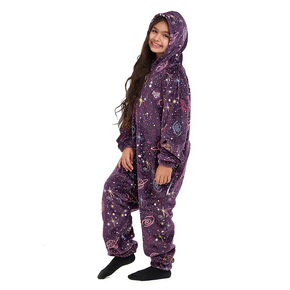 Snuggs Kids Blanket Onesie Mauve space - Image 4