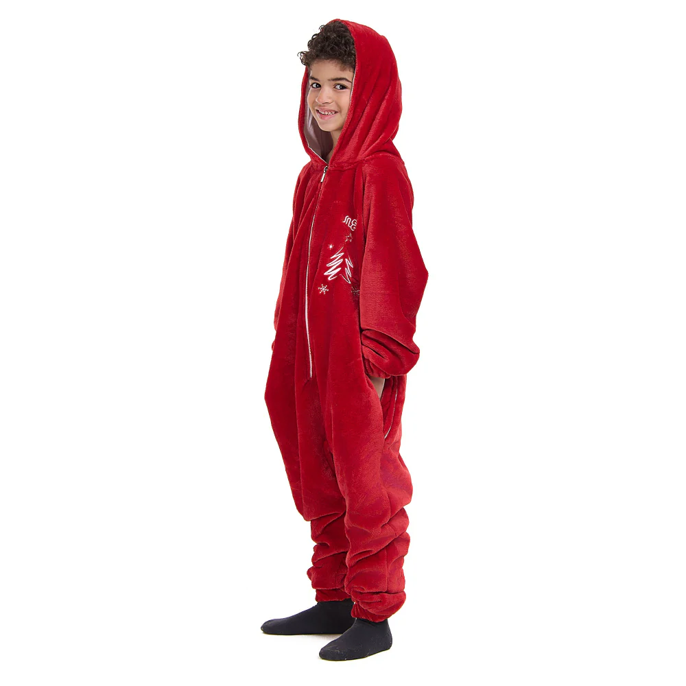 Snuggs Kids Blanket Onesie Christmas Red - Image 3
