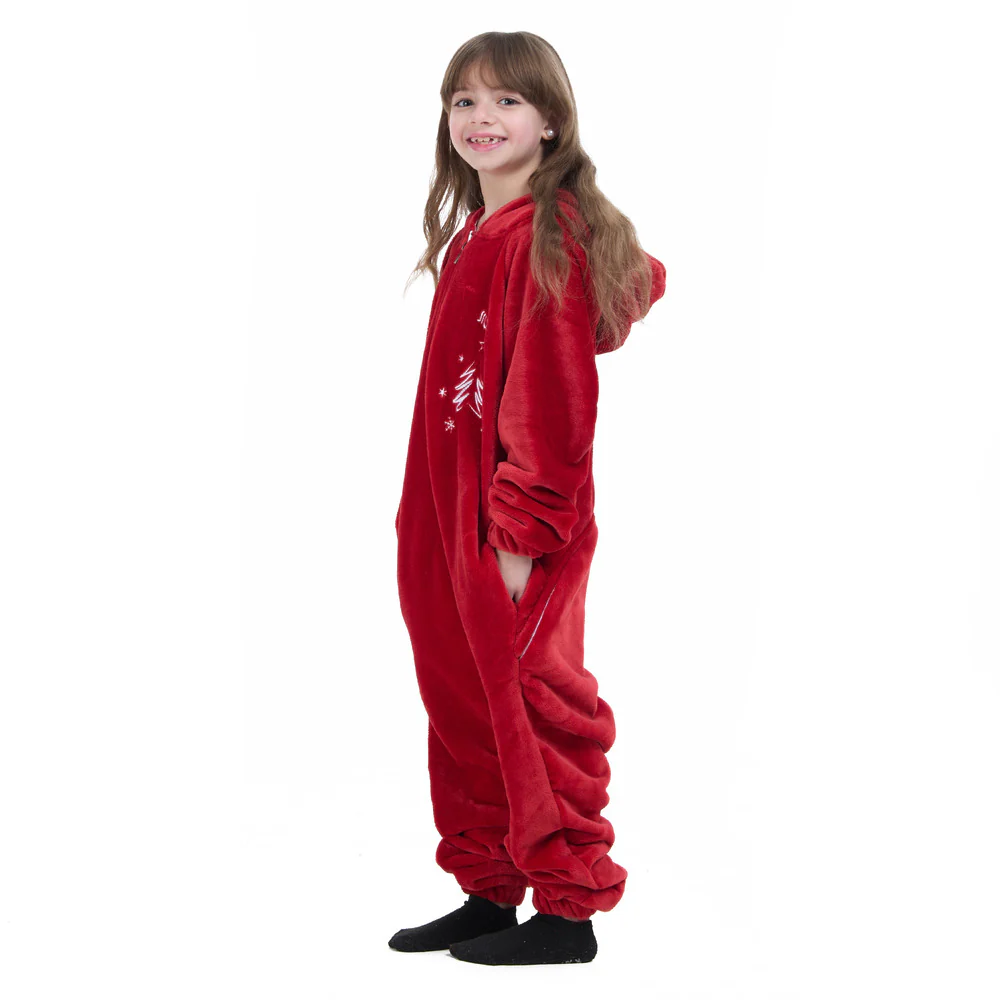 Snuggs Kids Blanket Onesie Christmas Red - Image 4