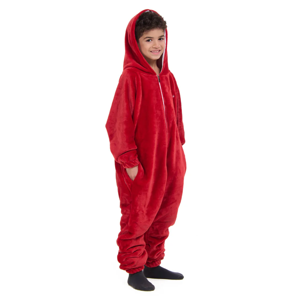Snuggs Kids Blanket Onesie Christmas Red - Image 5