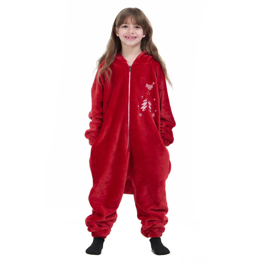 Snuggs Kids Blanket Onesie Christmas Red - Image 6