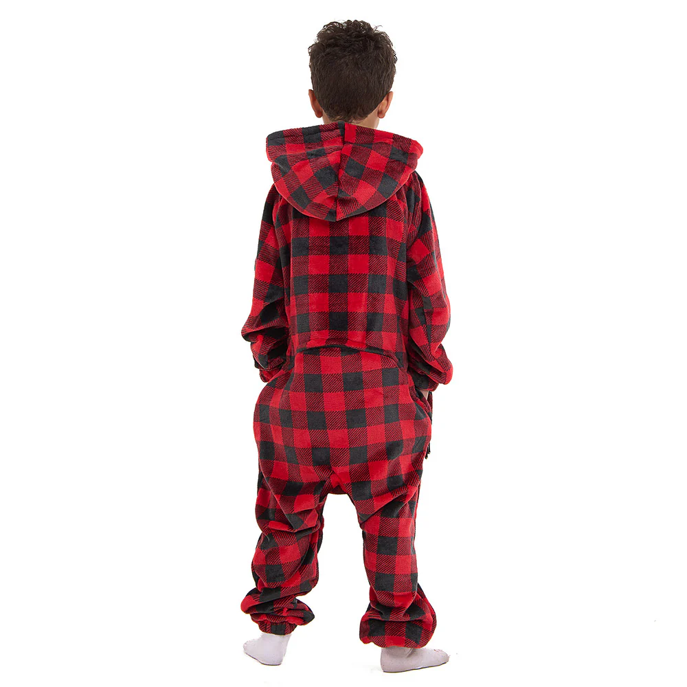 Snuggs Kids Blanket Onesie Red checkered - Image 3