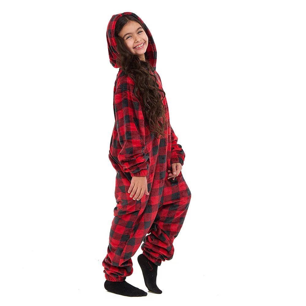 Snuggs Kids Blanket Onesie Red checkered - Image 8