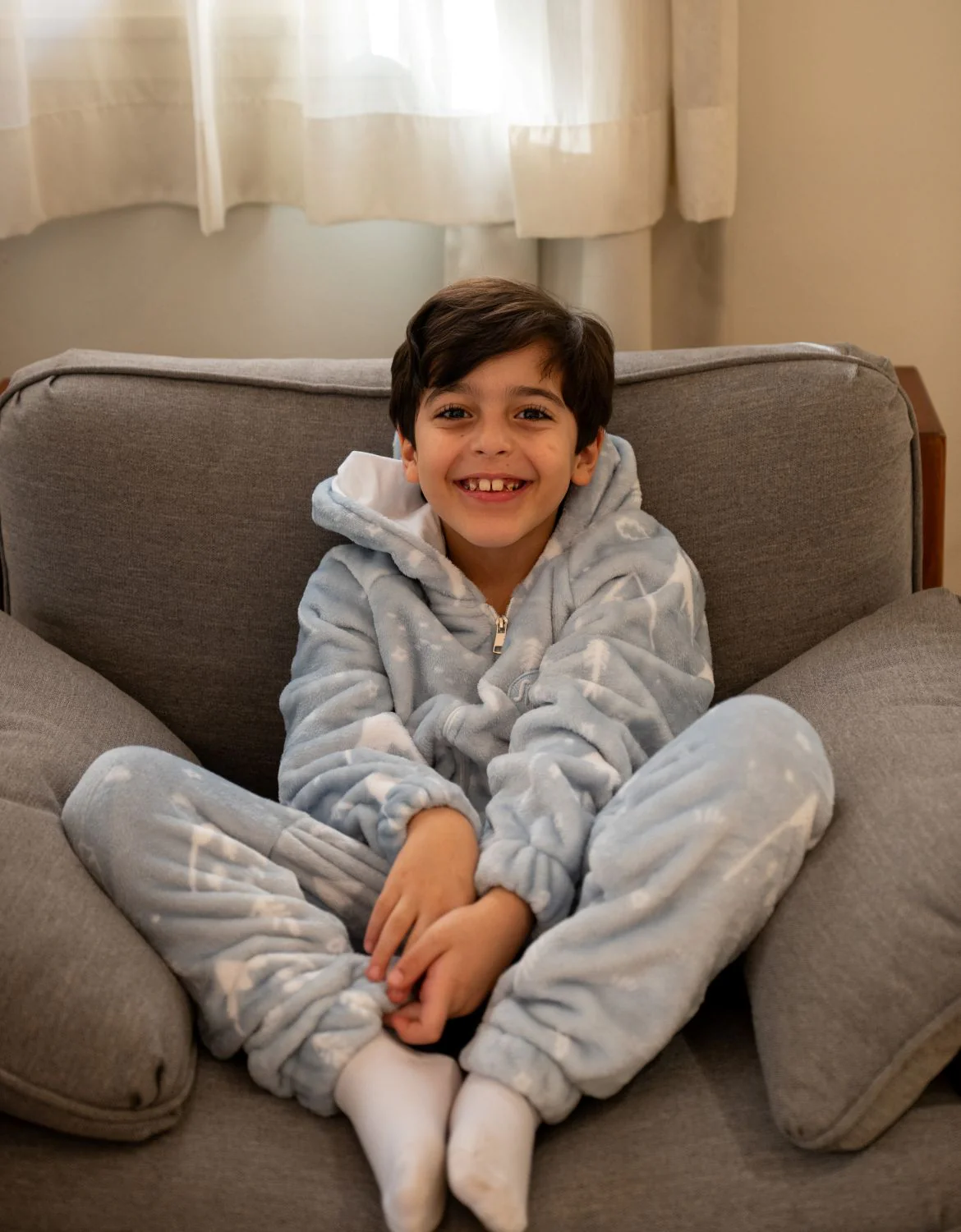 Snuggs Kids Blanket Onesie Snow Mountains Light Blue - Image 2