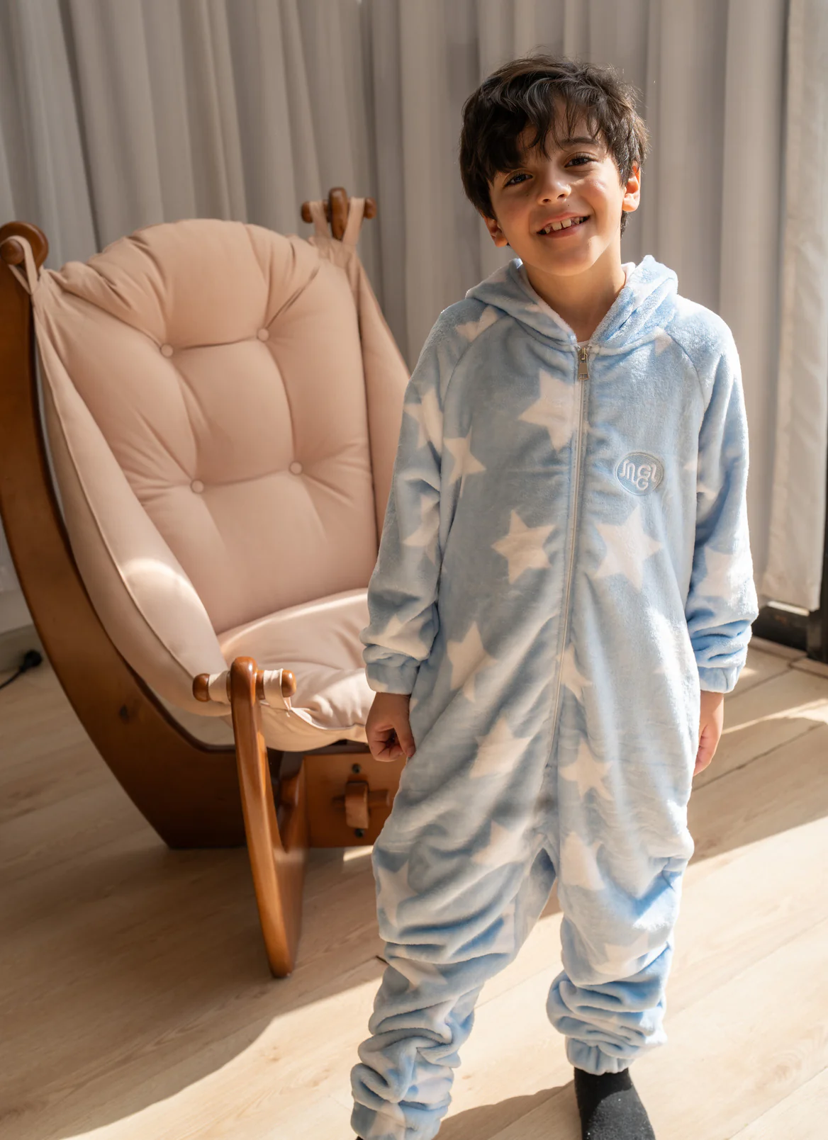 Snuggs Kids Blanket Onesie Stars Light Blue