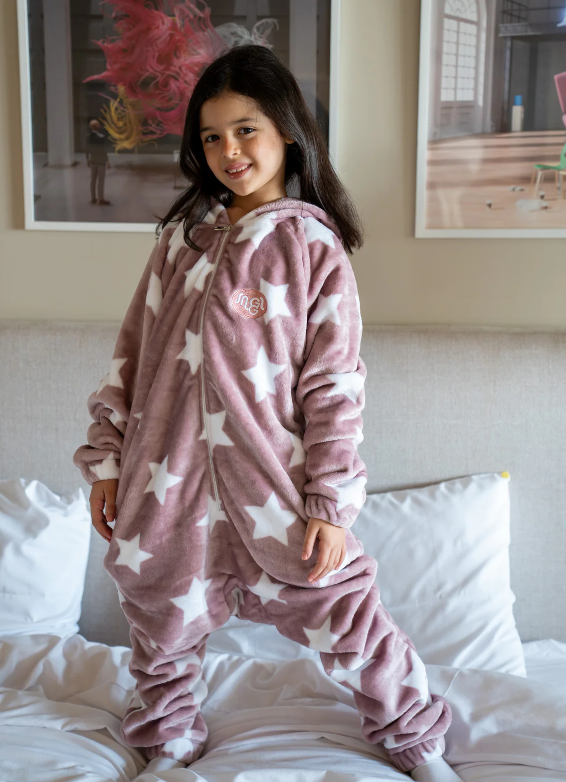 Snuggs Kids Blanket Onesie Stars Lilac - Image 3