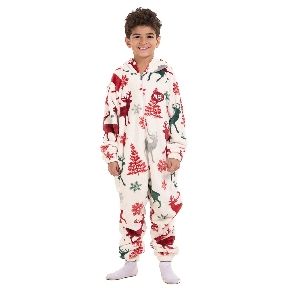 Snuggs Kids Blanket Onesie White Deer - Image 3