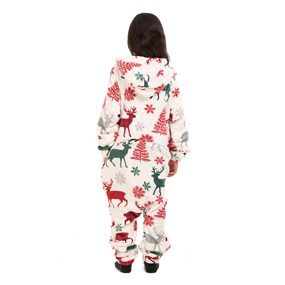 Snuggs Kids Blanket Onesie White Deer - Image 4