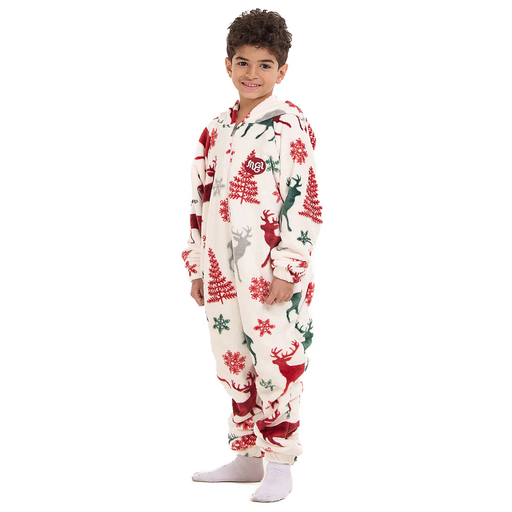 Snuggs Kids Blanket Onesie White Deer - Image 5