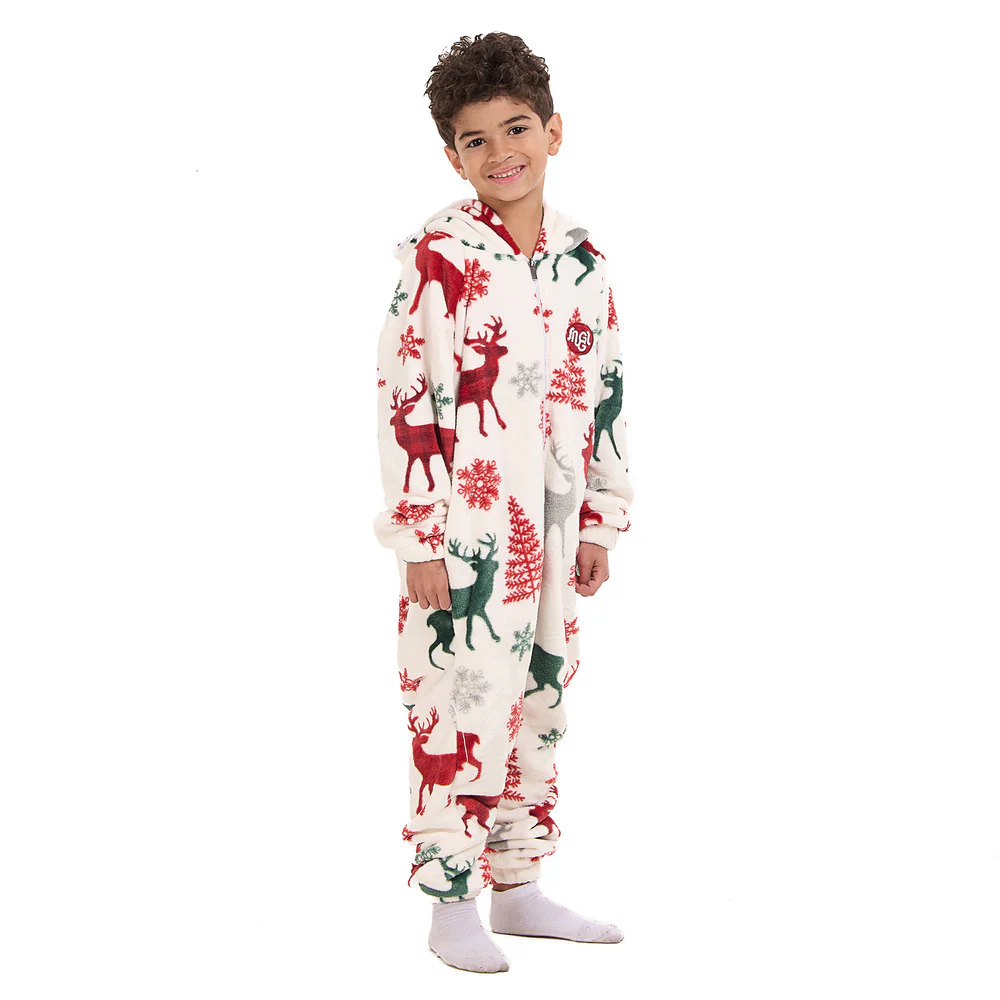Snuggs Kids Blanket Onesie White Deer - Image 7
