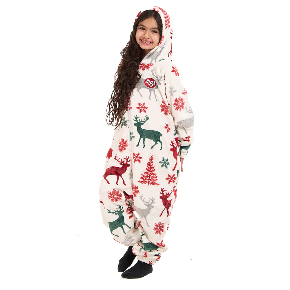 Snuggs Kids Blanket Onesie White Deer - Image 8