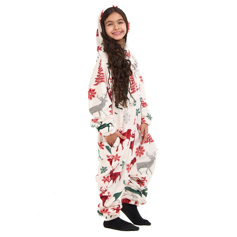 Snuggs Kids Blanket Onesie White Deer - Image 9