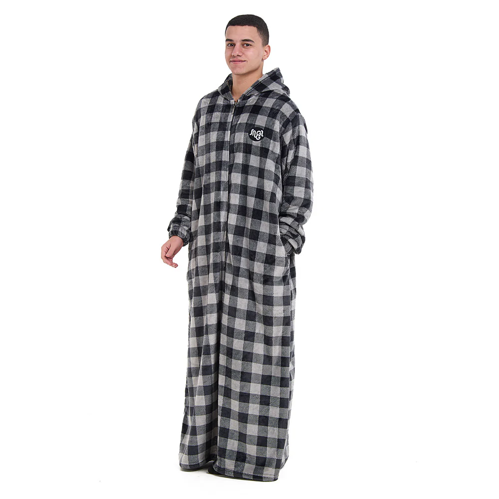 Snuggs Monk Wearable Blanket Checkered Grey - Image 2
