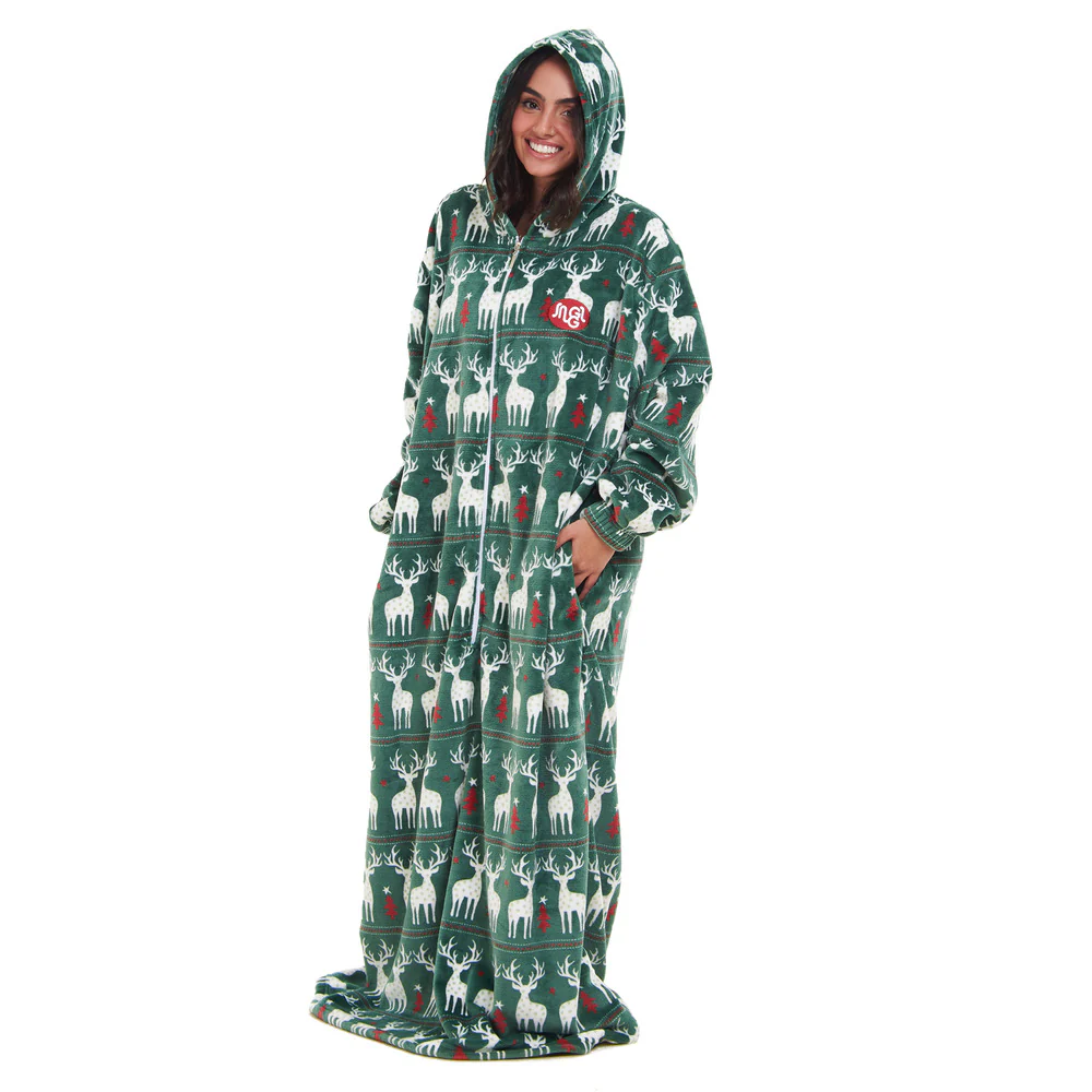Snuggs Wearable Blanket Monk Green Christmas - Image 3
