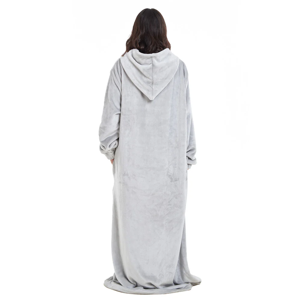 Snuggs Monk Wearable Blanket Light Grey - Image 7