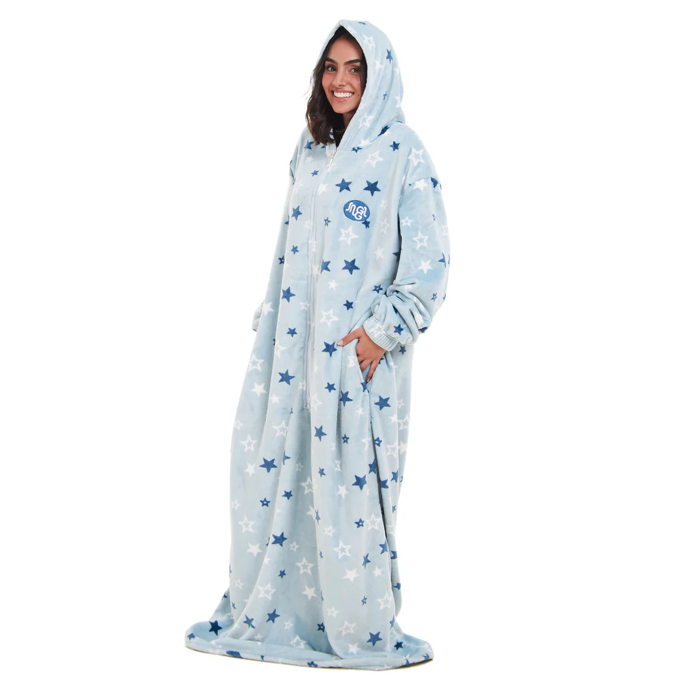 Snuggs Wearable Blanket Monk Pastel Blue Stars - Image 2