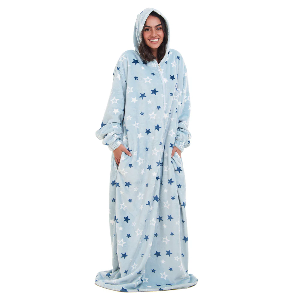 Snuggs Wearable Blanket Monk Pastel Blue Stars - Image 3