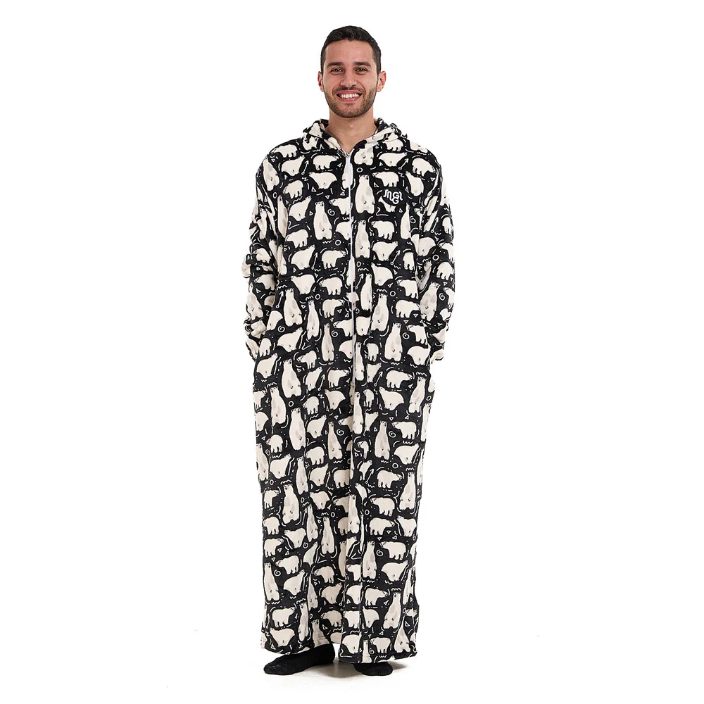 Snuggs Monk Wearable Blanket Polar Bear Black - Image 3
