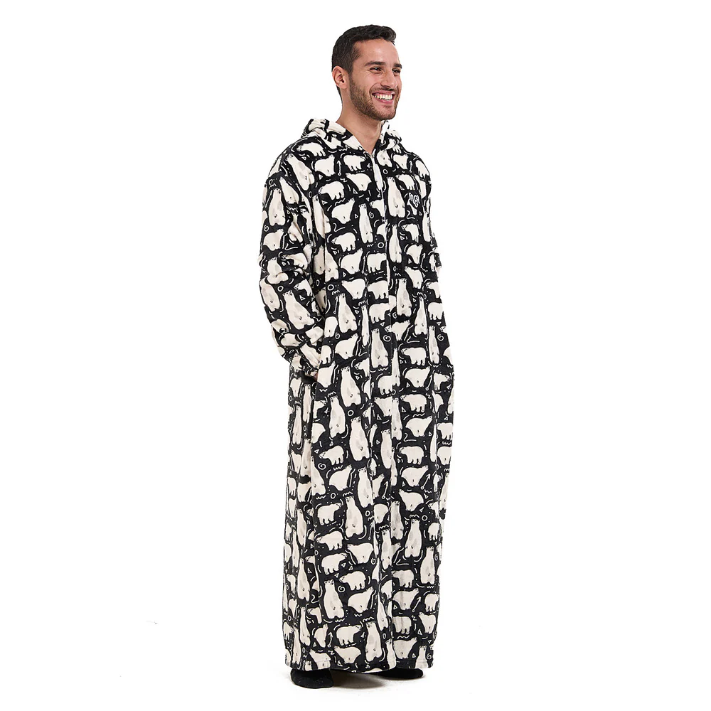 Snuggs Monk Wearable Blanket Polar Bear Black - Image 4