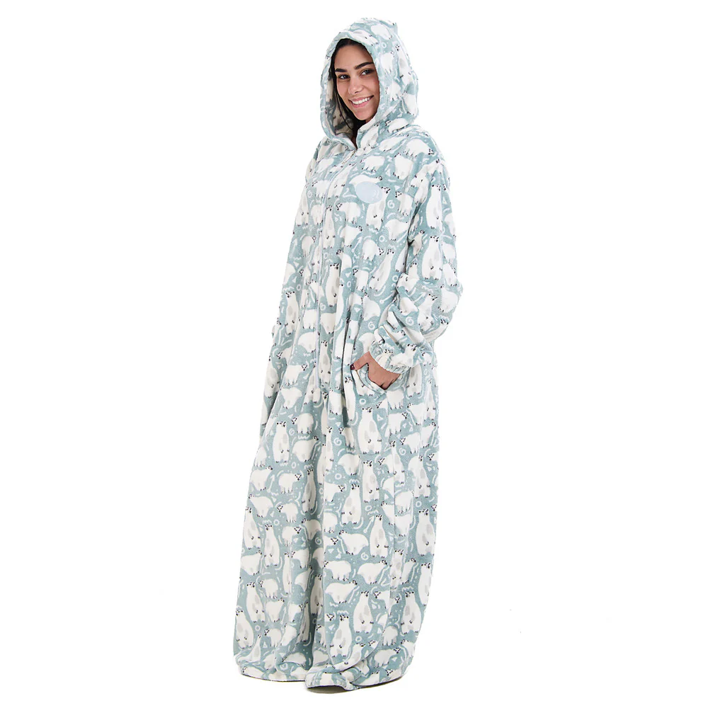 Snuggs Monk Wearable Blanket Polar Bear Mint - Image 2