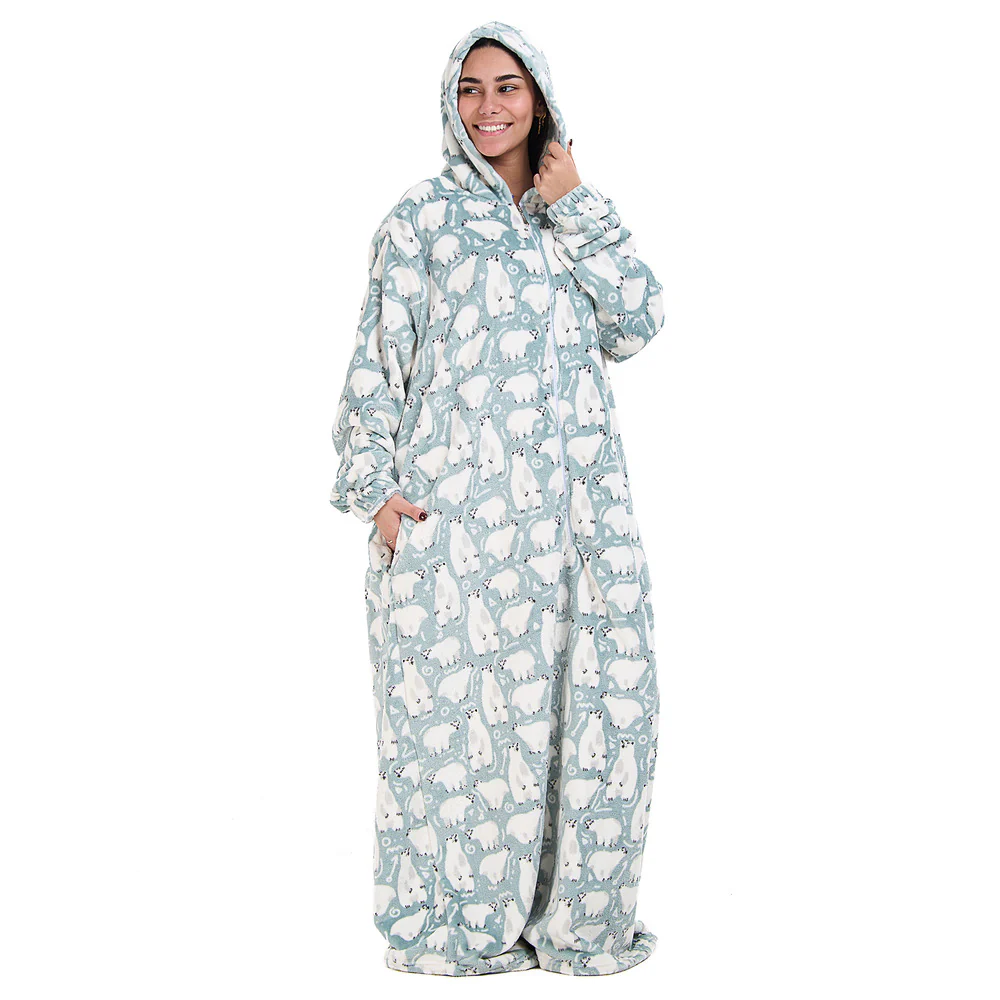 Snuggs Monk Wearable Blanket Polar Bear Mint - Image 3