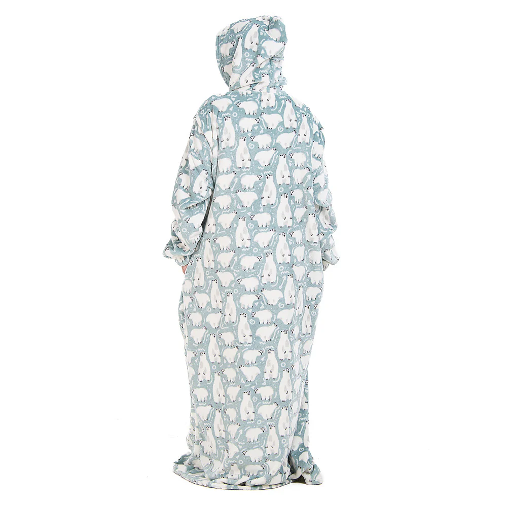 Snuggs Monk Wearable Blanket Polar Bear Mint - Image 4