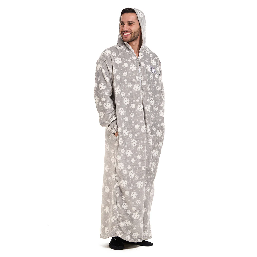 Snuggs Monk Wearable Blanket Snowflakes Grey - Image 2