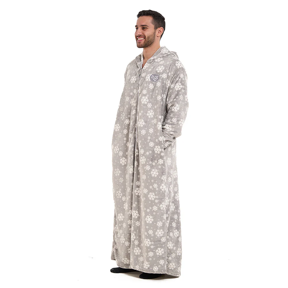 Snuggs Monk Wearable Blanket Snowflakes Grey - Image 3