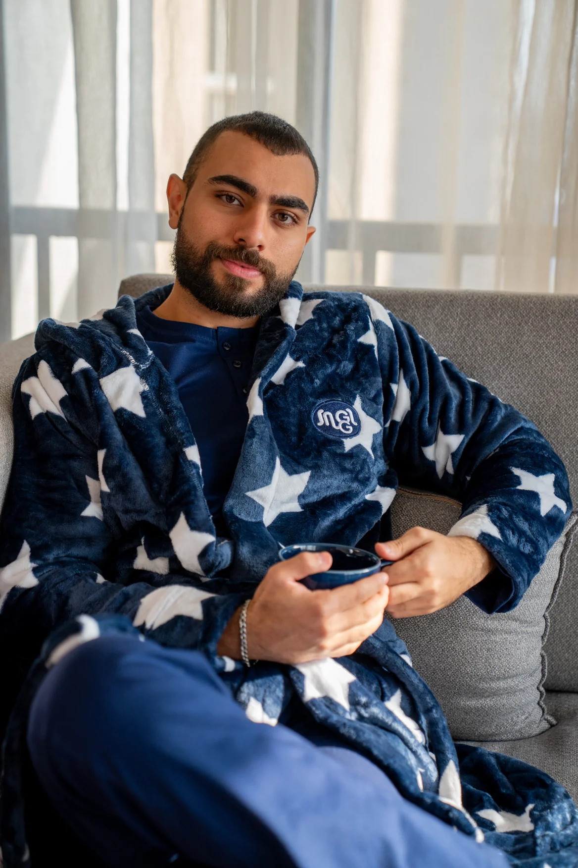 Snuggs Robe Stars Dark Blue - Image 4