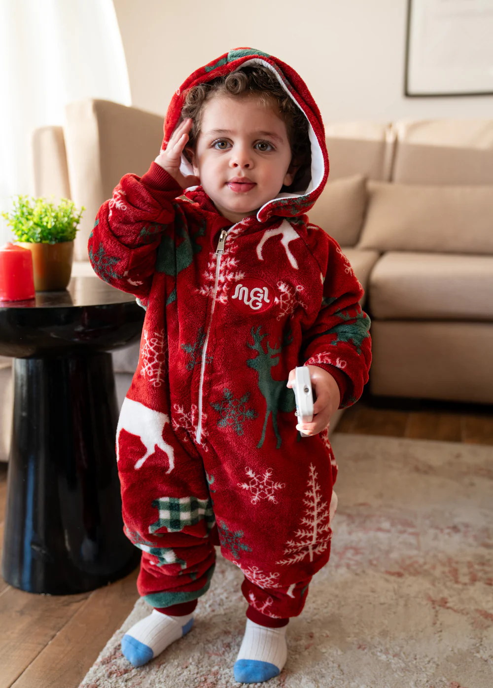 Snuggs Toddler Blanket Onesie Christmas Red Deer - Image 2